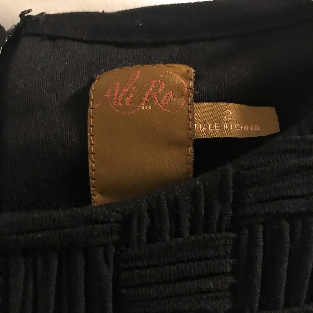 4x HPπ Ali Ro LBD Black Leather Trim Dress - Picture 5 of 8